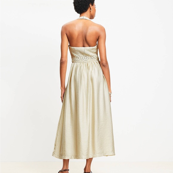 LOFT Crochet Halter Midi Dress - size 12p - Picture 2 of 6